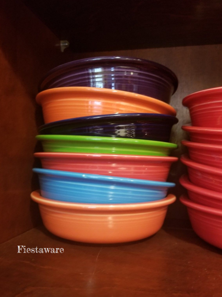 Fiestaware is fine for serving grits because it adds color
