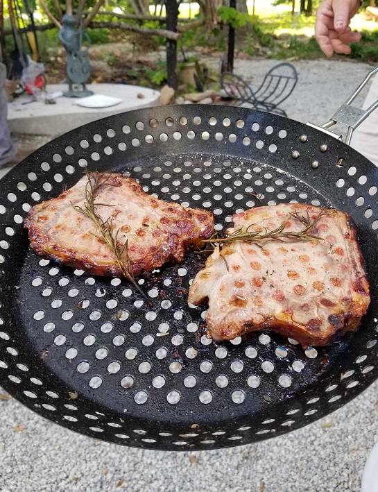 Open Fire Pork Chops with Rosemary