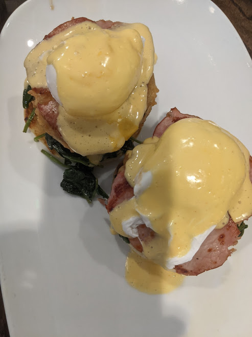 Eggs Benedict at the Folk Art Cafe