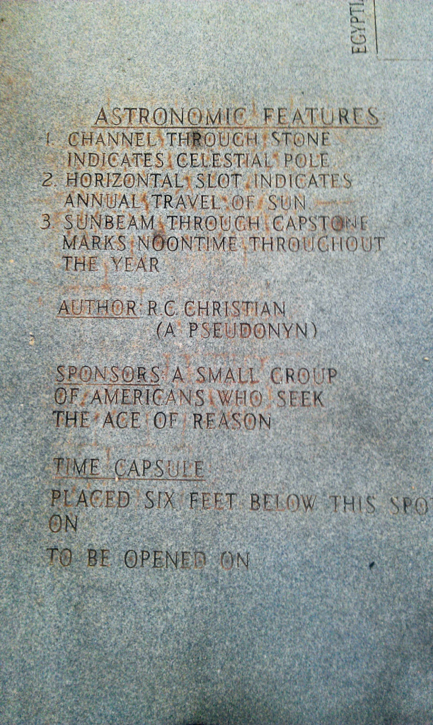 time capsule at the Georgia Guidestones