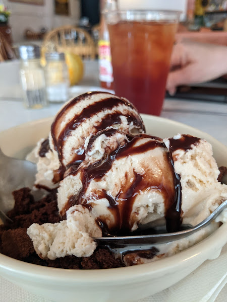 Decadent dessert at the Caboose. When you ride your bike you don't feel as guilty.